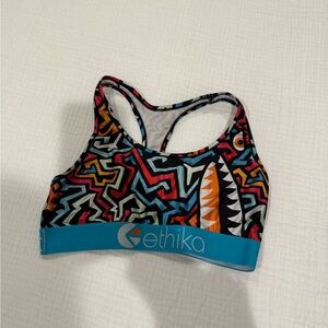 Ethika Women's Geometric Top - Black, Orange, Blue